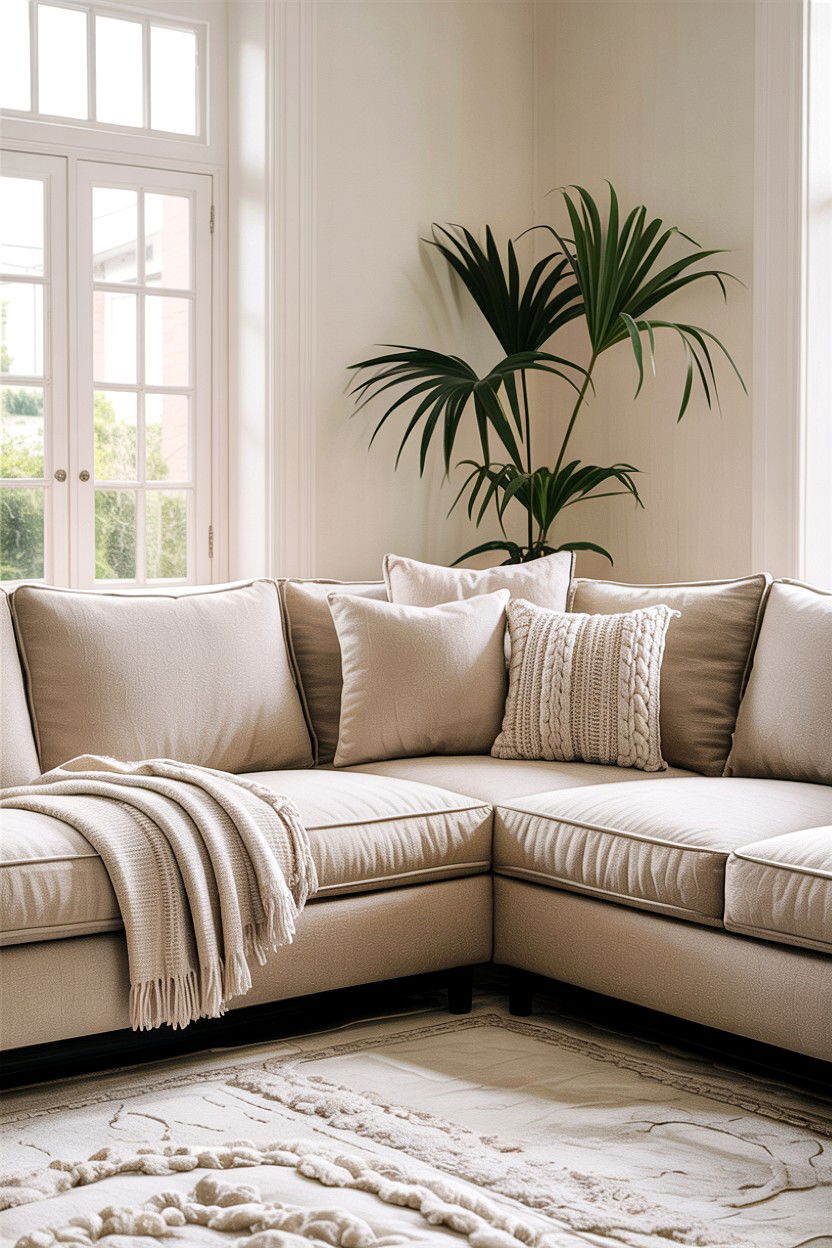 Neutral Fabric Sectional Sofa - 30 living room corner sofa ideas