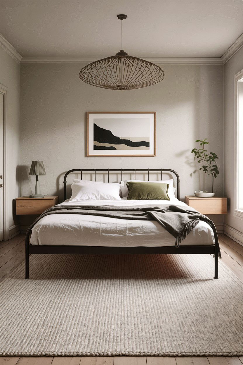 Neutral Flatweave Wool Rug - 30 bedroom wool rugs