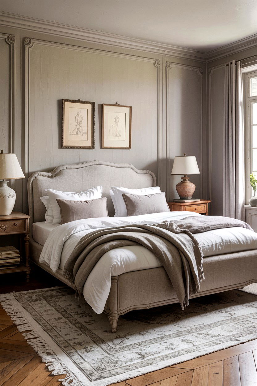 Neutral French Bedroom - 30 French bedroom ideas