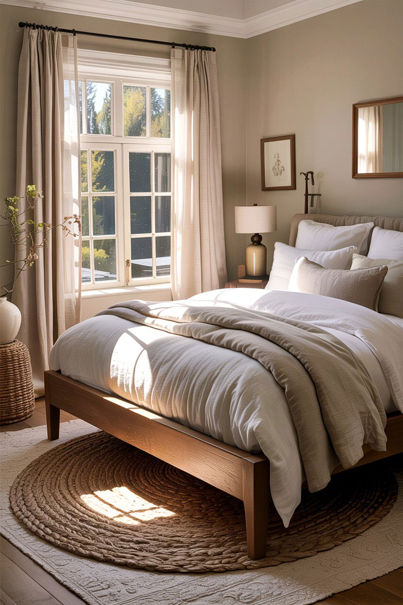 Neutral Linen Master Bedroom - 30 layered texture bedroom ideas