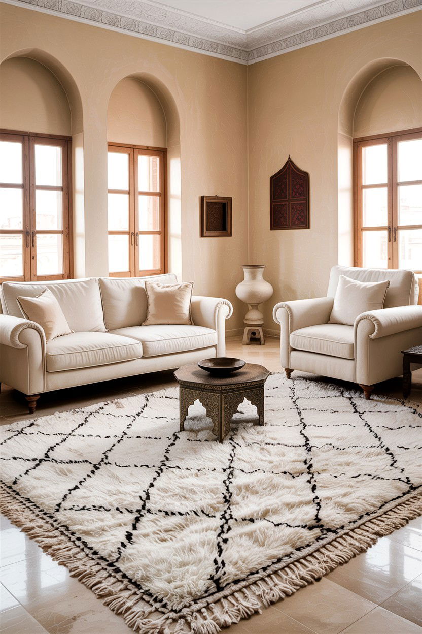 Neutral Moroccan Living Room - 30 Moroccan living room ideas