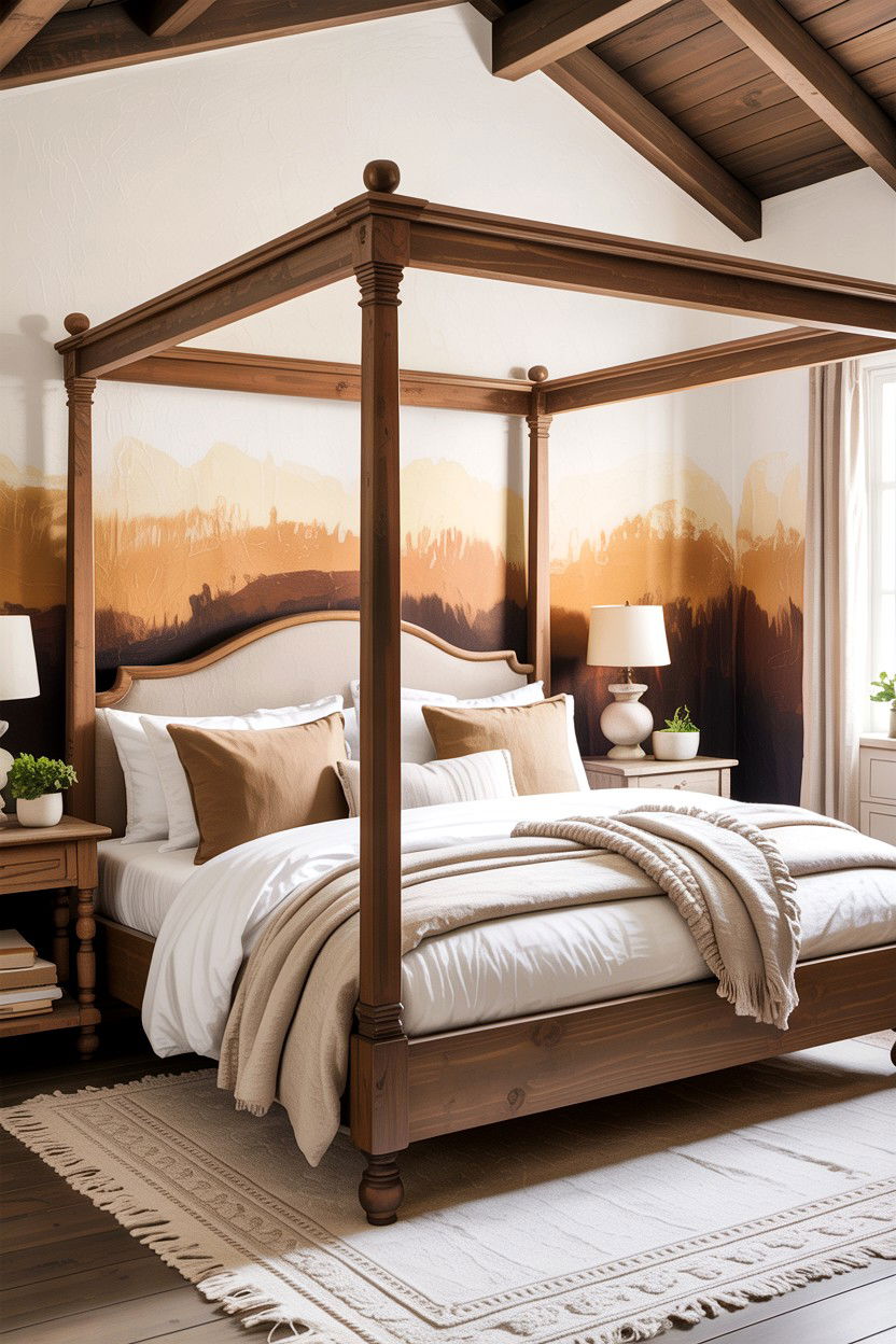 Neutral Ombre Bedroom Wall - 30 bedroom ombre wall ideas