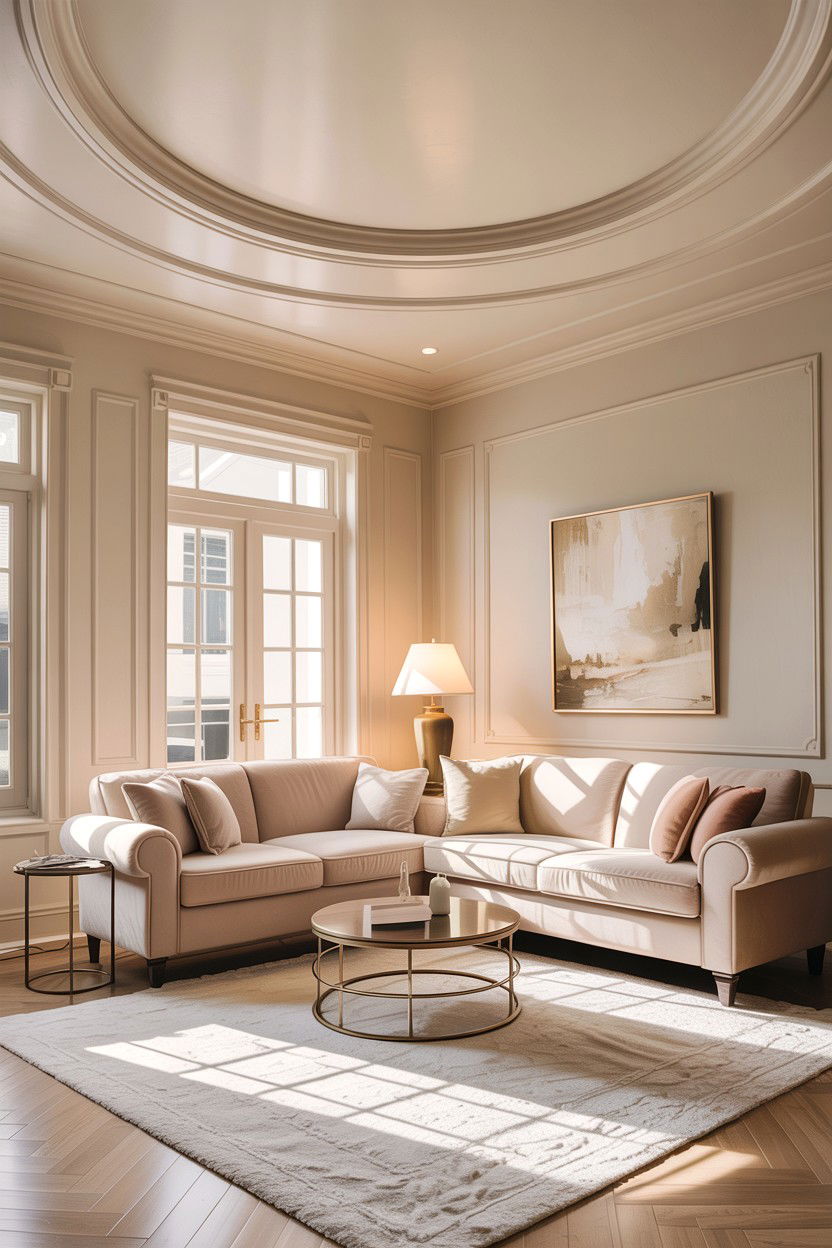 Neutral Tone Cove Ceiling - 30 living room cove ceiling ideas