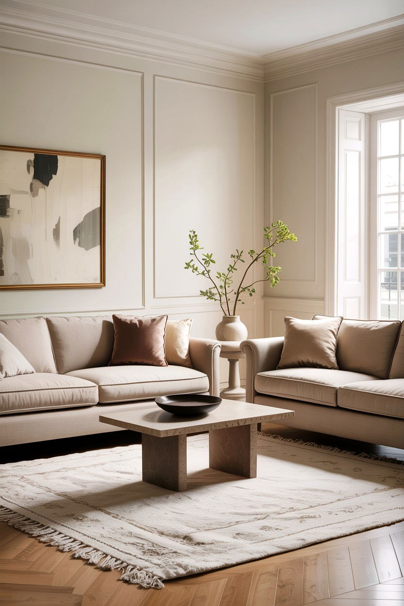 Neutral Tone Living Room Layout - 30 living room facing sofas ideas