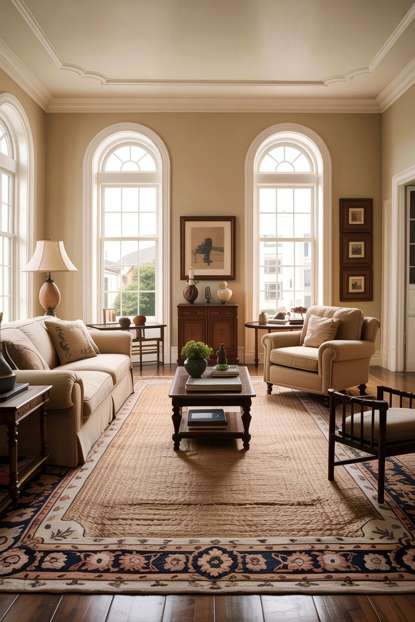Neutral Traditional Living Room With Cream Walls - 30 traditional white living room ideas