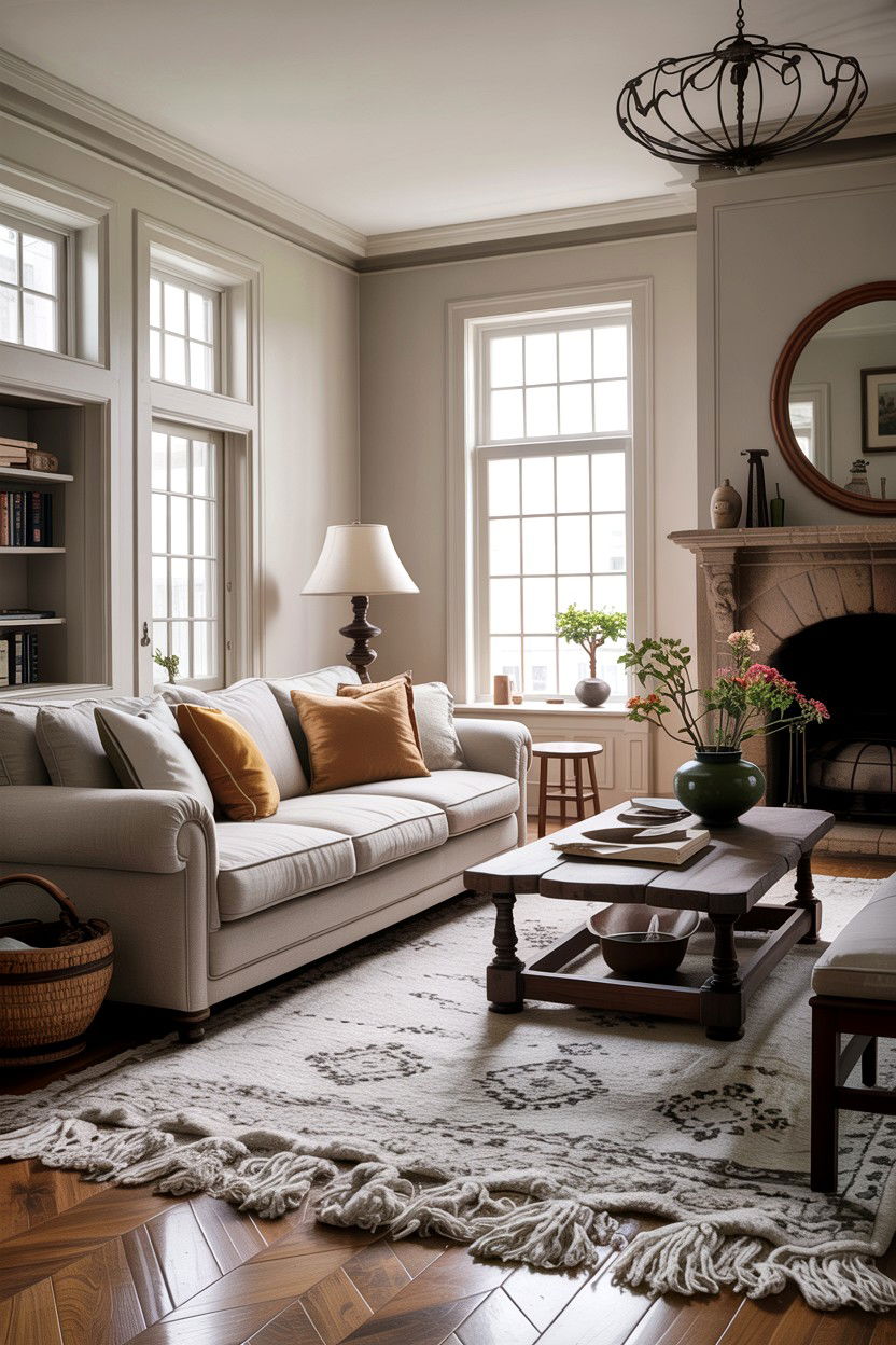 Neutral Traditional Living Room With Textures - 30 traditional beige living room ideas