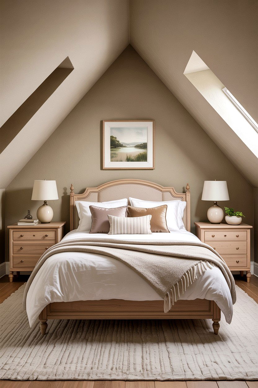 Neutral color attic bedroom - 30 bonus room to bedroom ideas