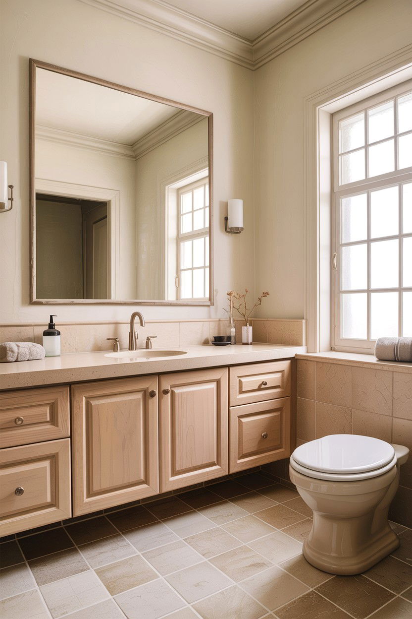 Neutral color palette bathroom - 30 Japanese bathroom ideas