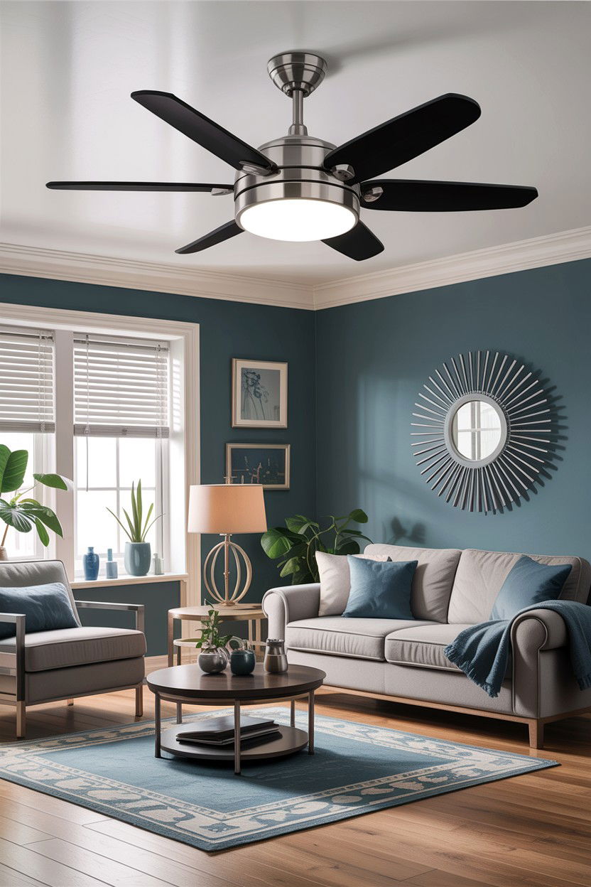Nickel ceiling fan - 30 living room fans