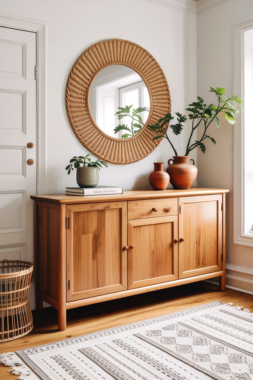 Oak Wood Credenza - 30 living room credenza ideas