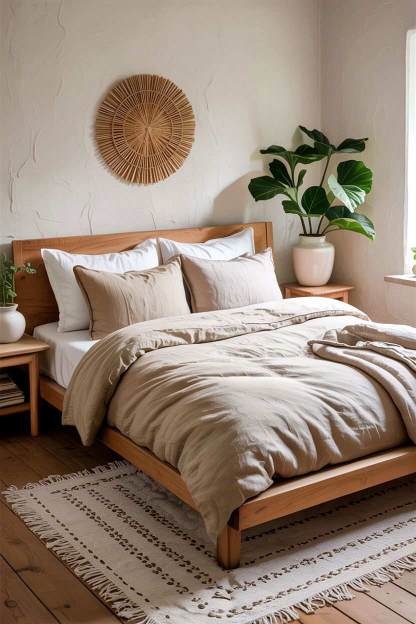 Oatmeal Linen Bedding Set - 30 bedroom linen bedding ideas