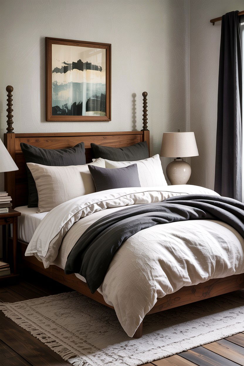 Oatmeal Linen Bedding - 30 linen bedroom ideas