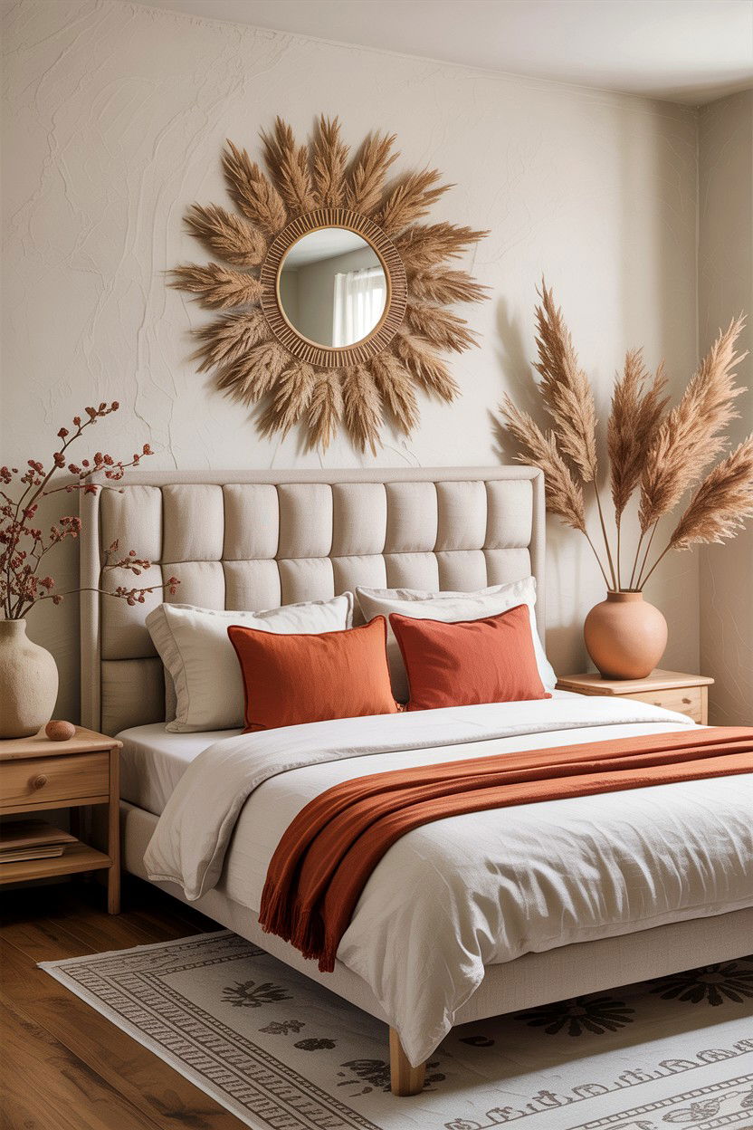 Oatmeal linen headboard - 30 bedroom linen headboards