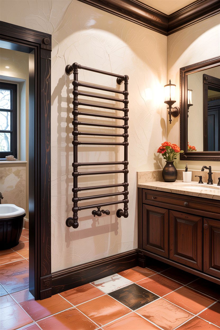 Oil Rubbed Bronze Towel Warmer - 30 heated towel rack ideas