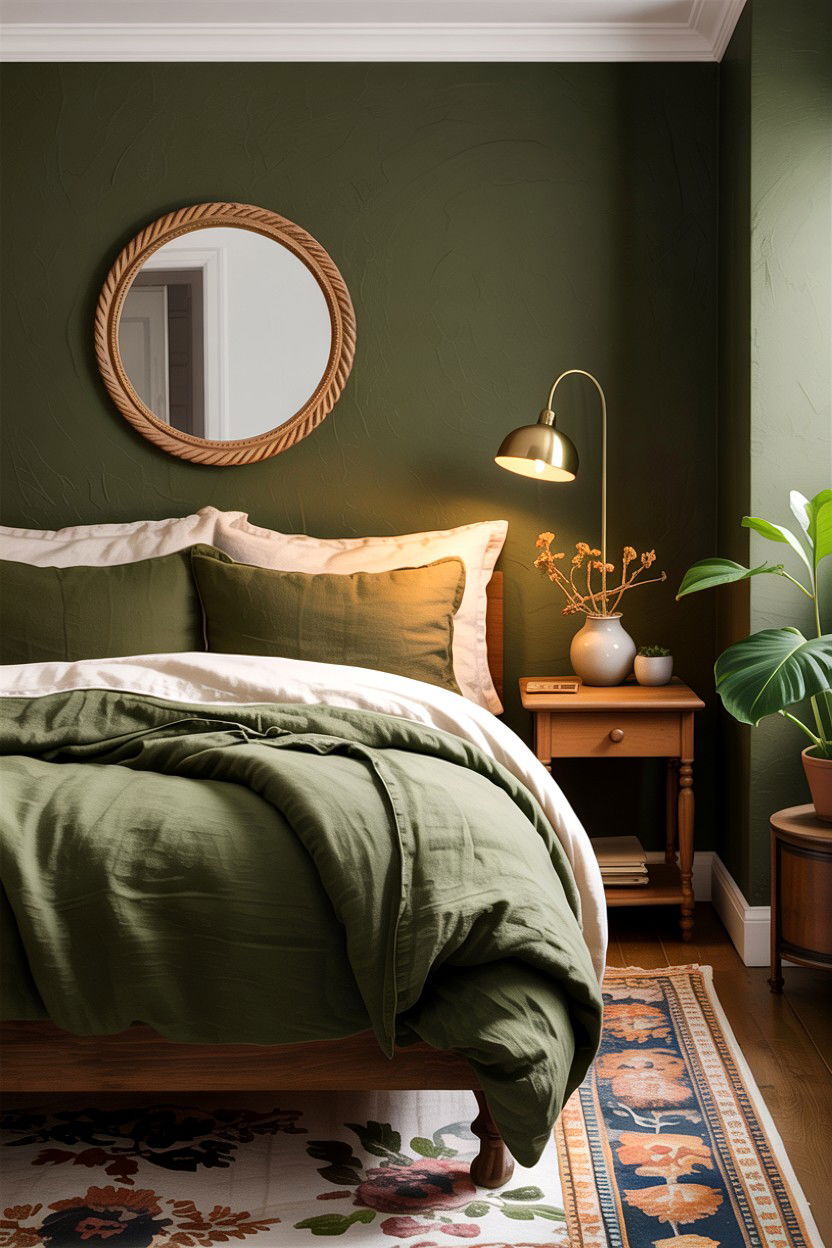 Olive Green Linen Sheets - 30 linen bedroom ideas