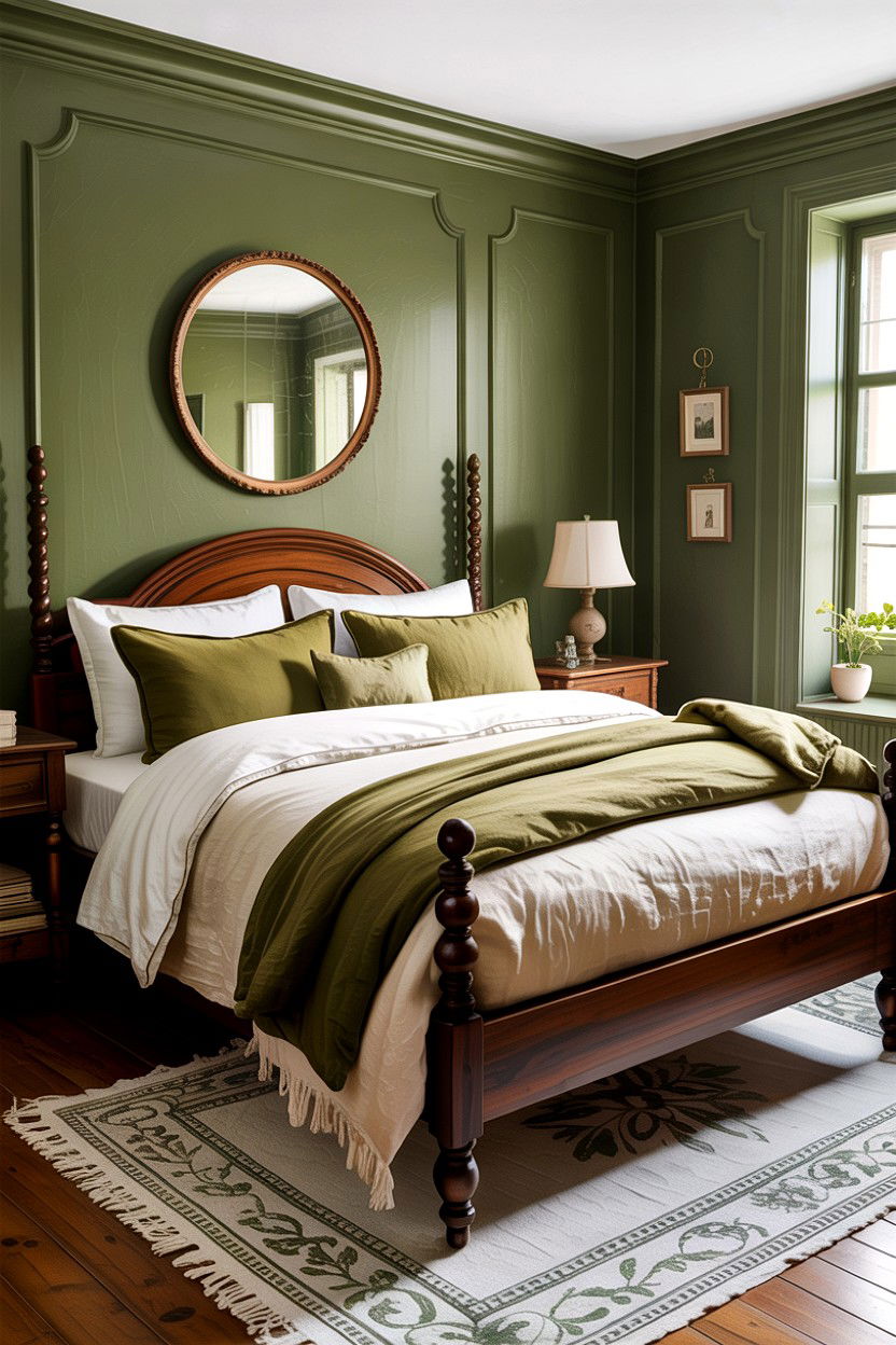 Olive green bedroom - 30 bedroom paint colors