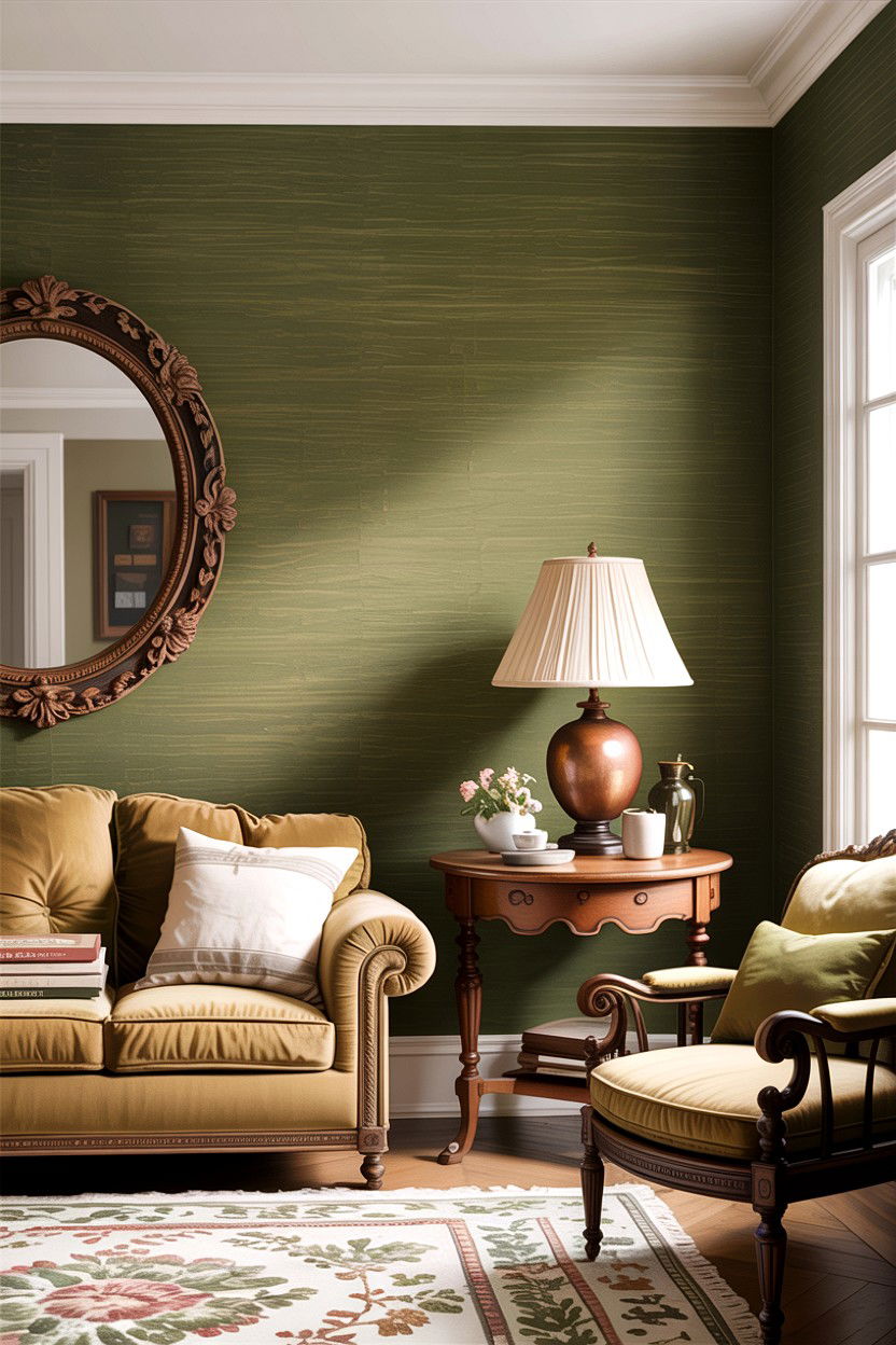 Olive green grasscloth wallpaper - 30 living room grasscloth wallpapers