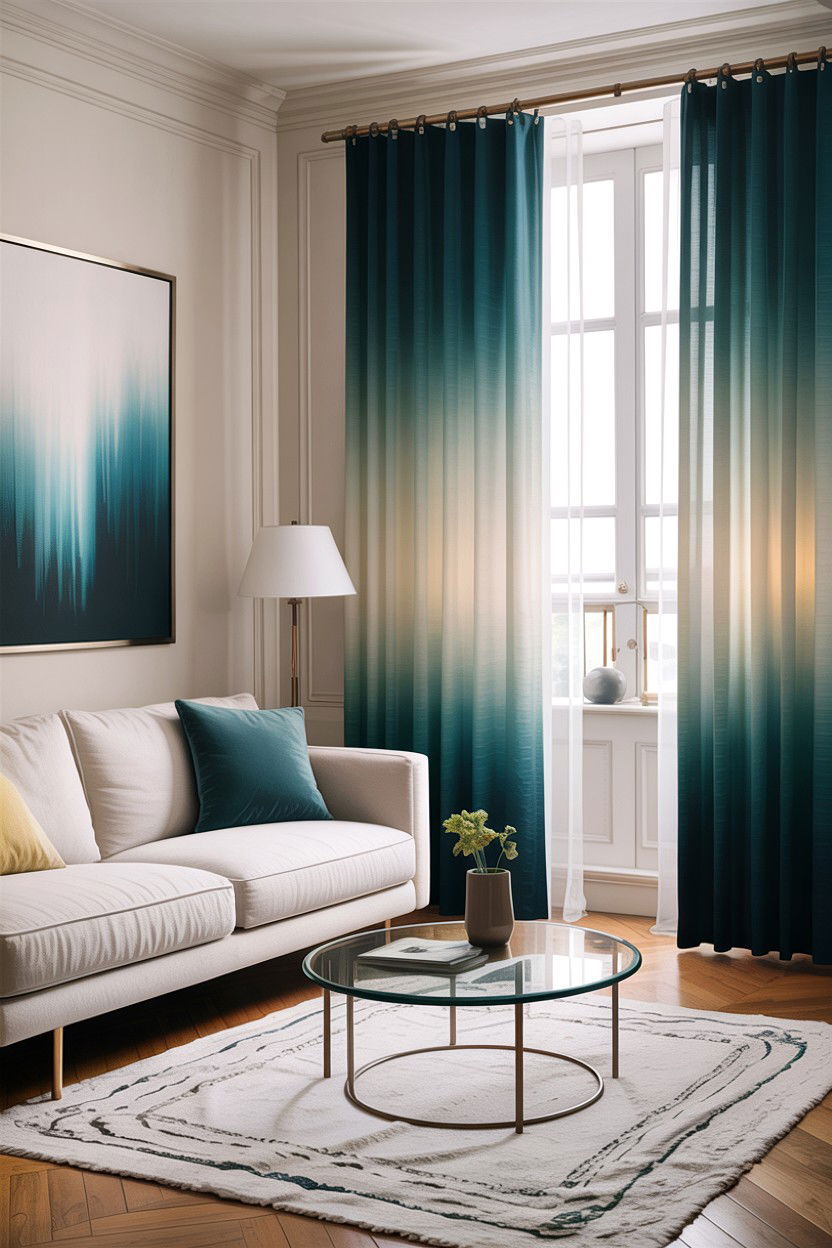 Ombre color curtains - 30 living room curtains