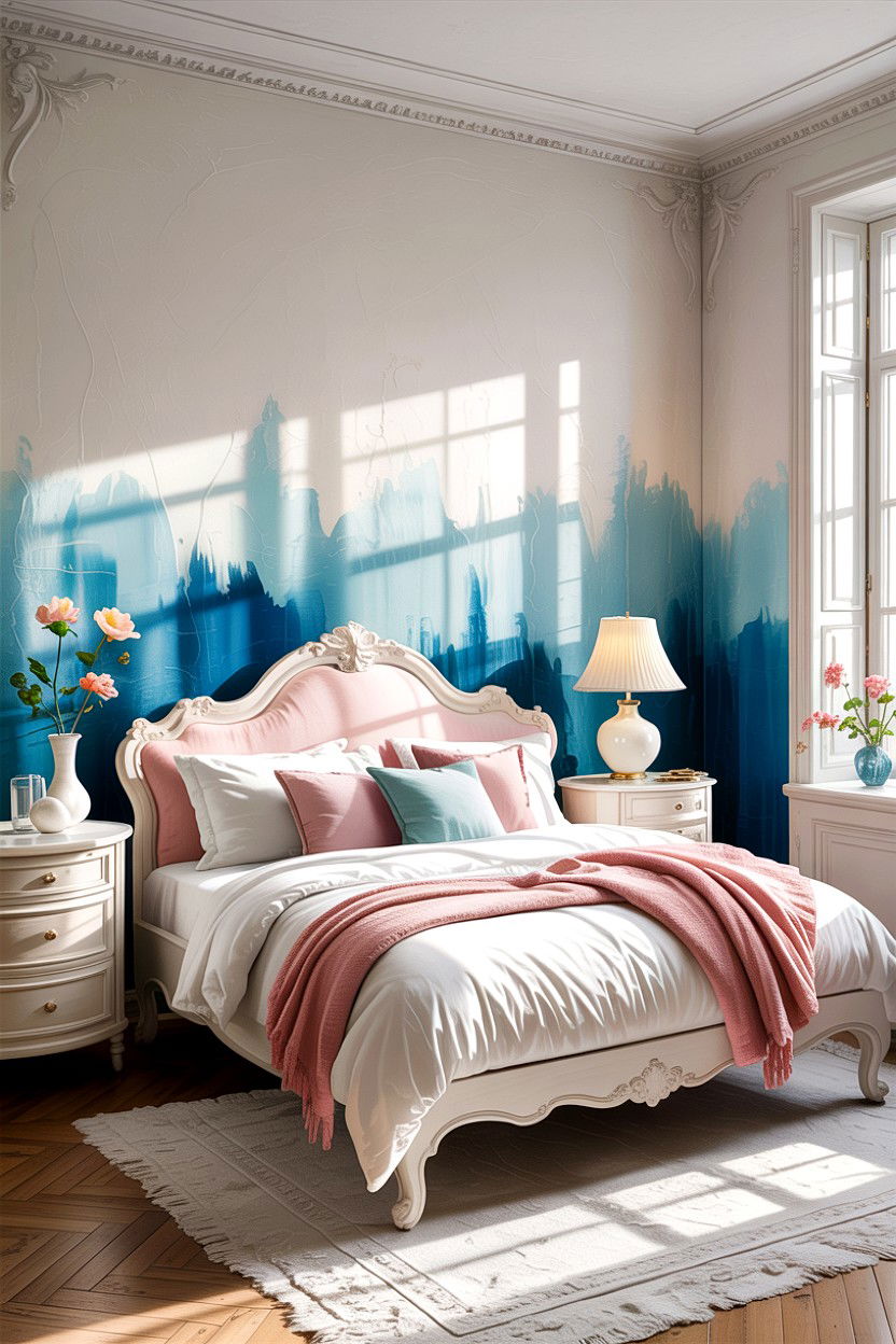 Ombre half painted wall - 30 bedroom half painted walls