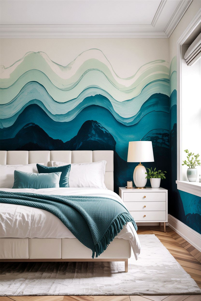 Ombre wallpaper bedroom - 30 bedroom accent wall wallpapers