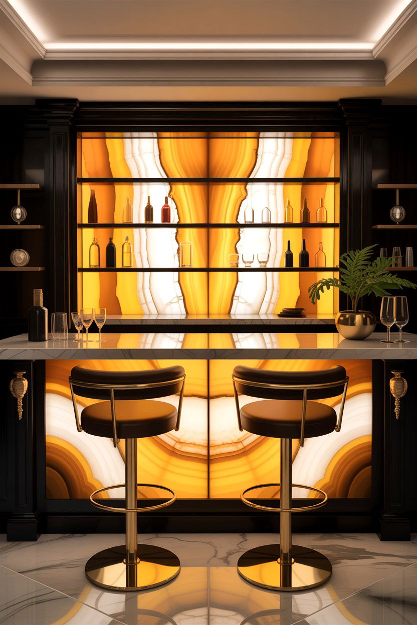 Onyx Backlit Panel - 30 stone accent ideas