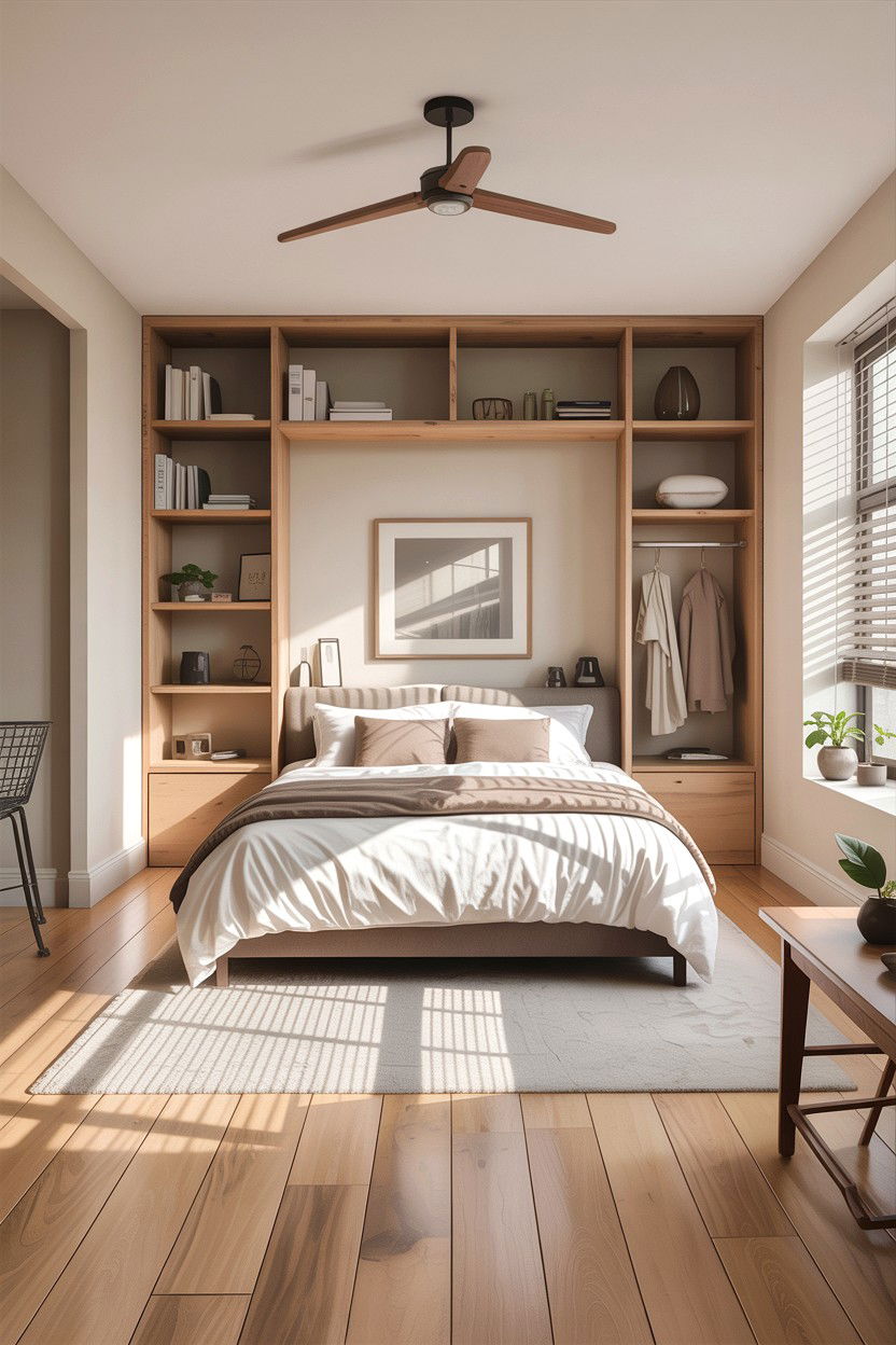 Open Concept Bedroom - 30 Scandinavian minimalist bedroom ideas