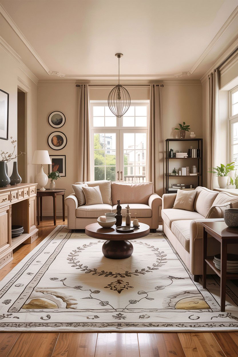 Open Concept Beige Living Room - 30 all beige living room ideas