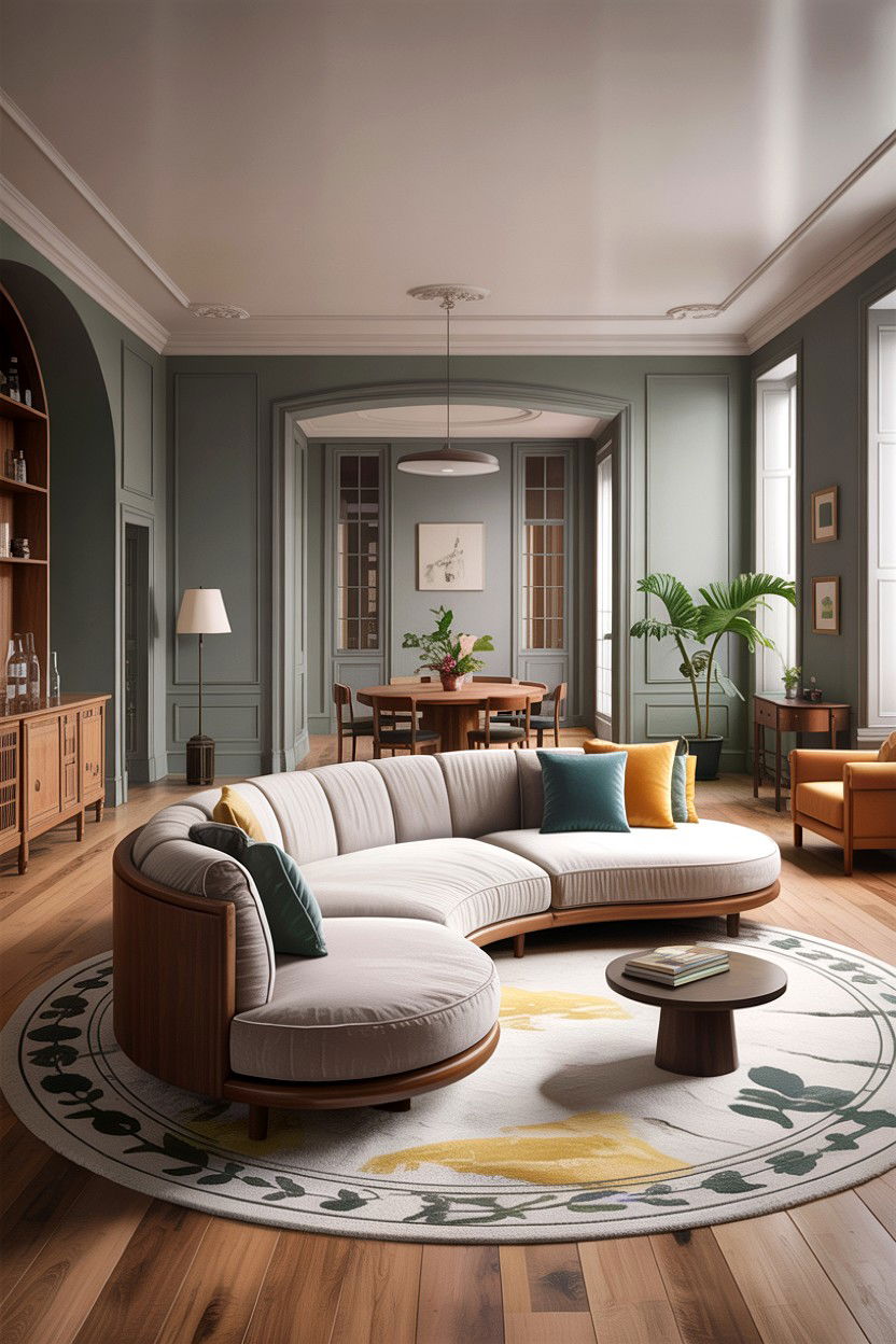 30 Chic Living Room Curved Sofa Ideas for Comfort