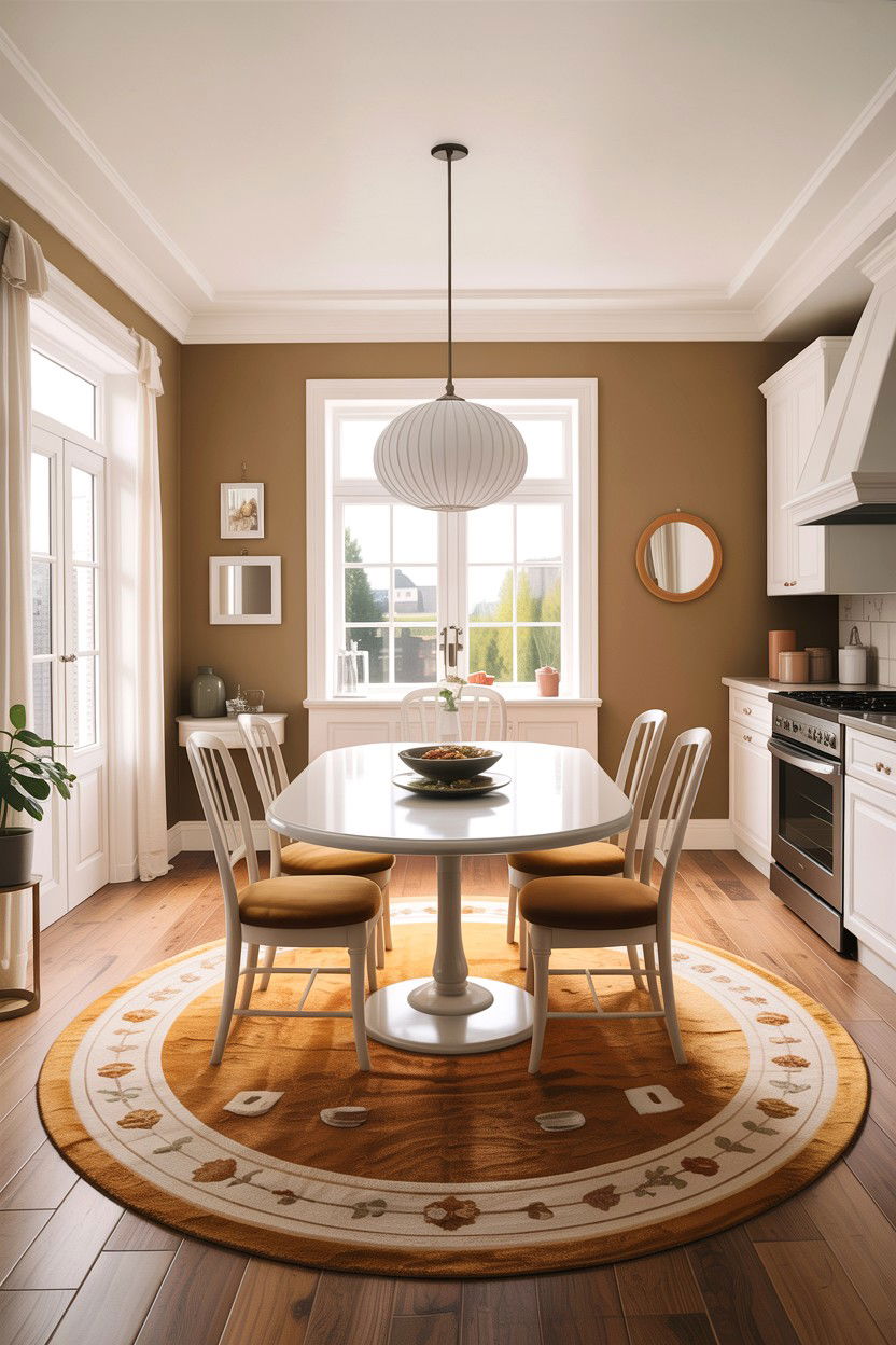 Open Concept Dining Room - 30 tan and white dining room ideas