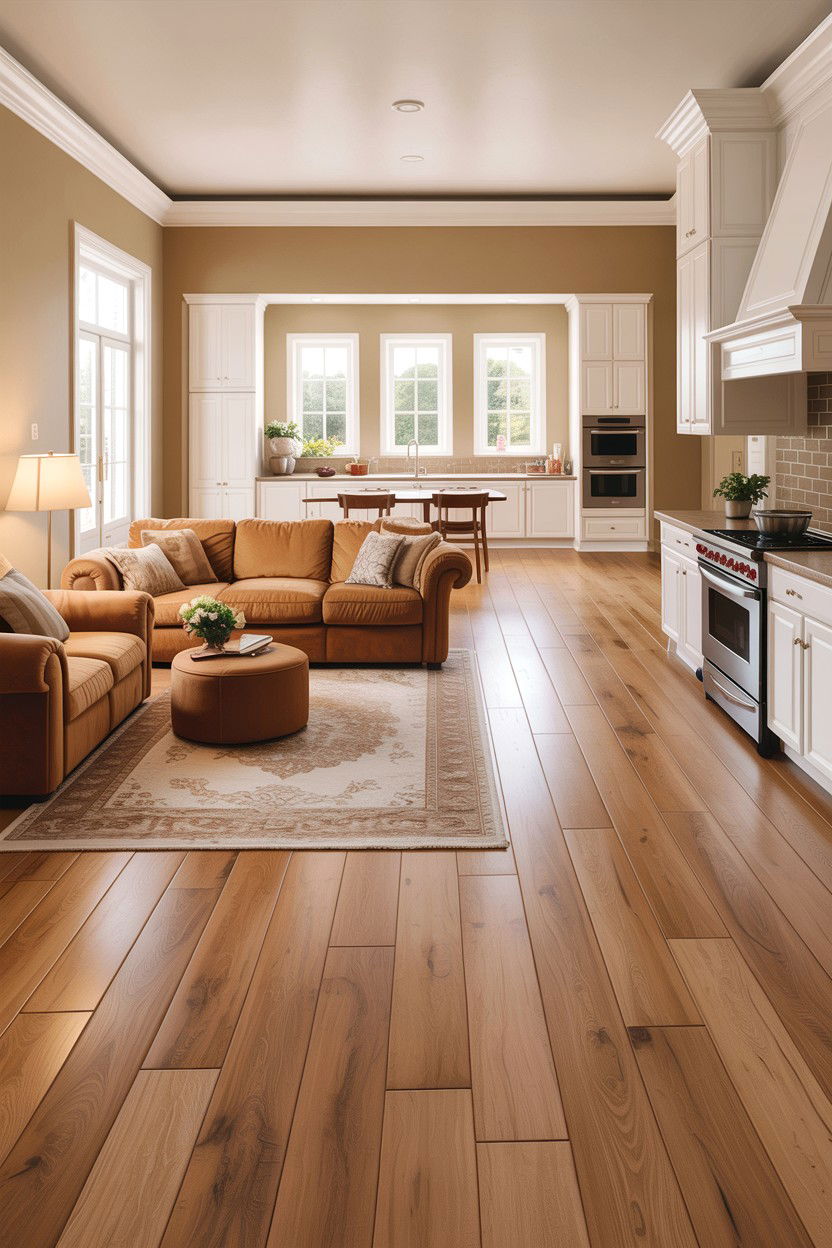 Open Concept Tan Living Room - 30 tan and white living room ideas