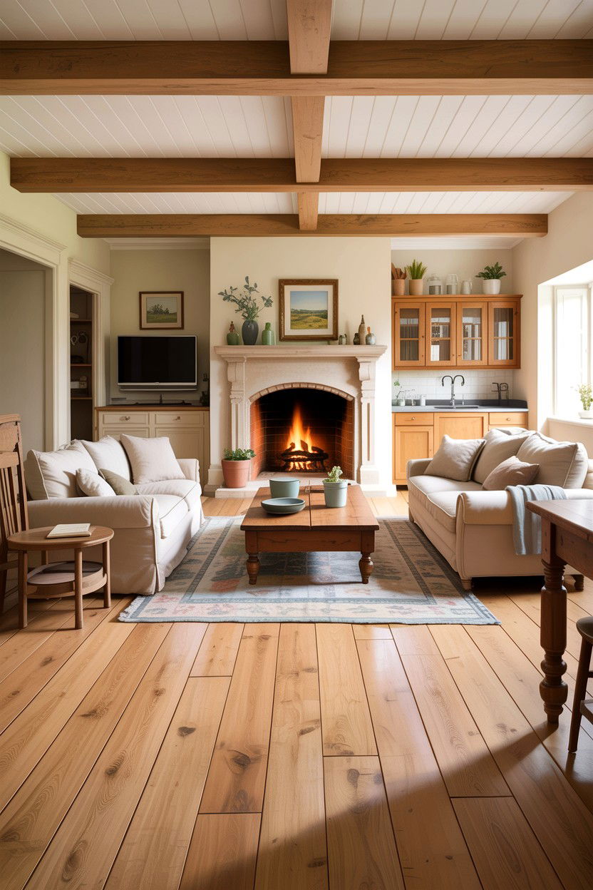 Open Plan Country Living Room - 30 country house living room ideas