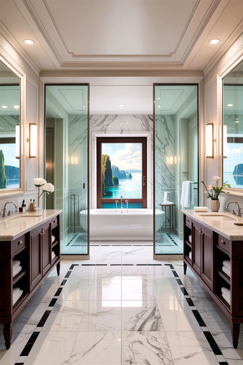 Open Plan Italian Master Bathroom - 30 Italian bathroom ideas