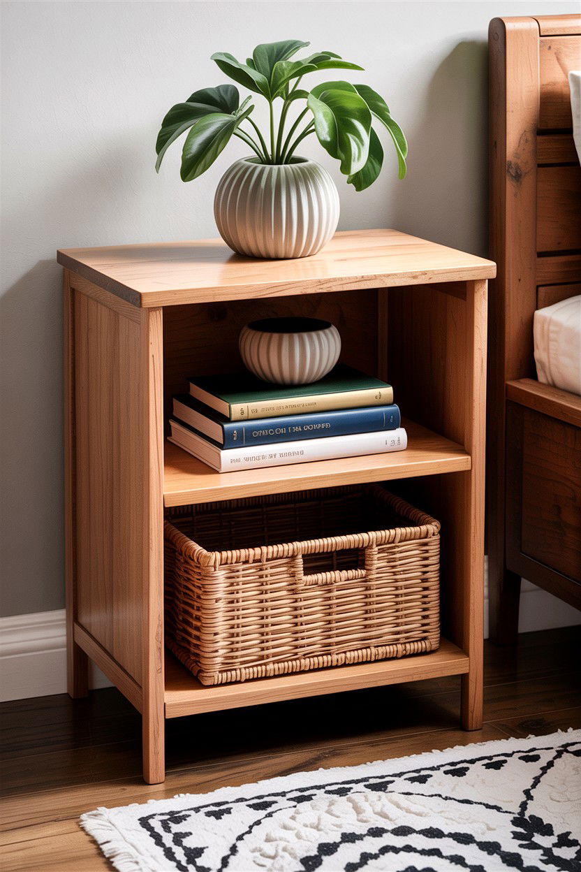Open Shelf Nightstand - 30 bedroom nightstand ideas