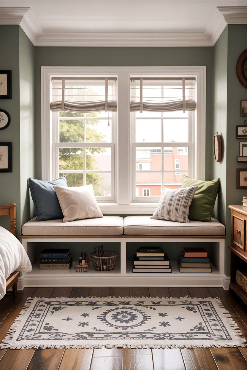 Open Shelf Window Bench - 30 bedroom window benches