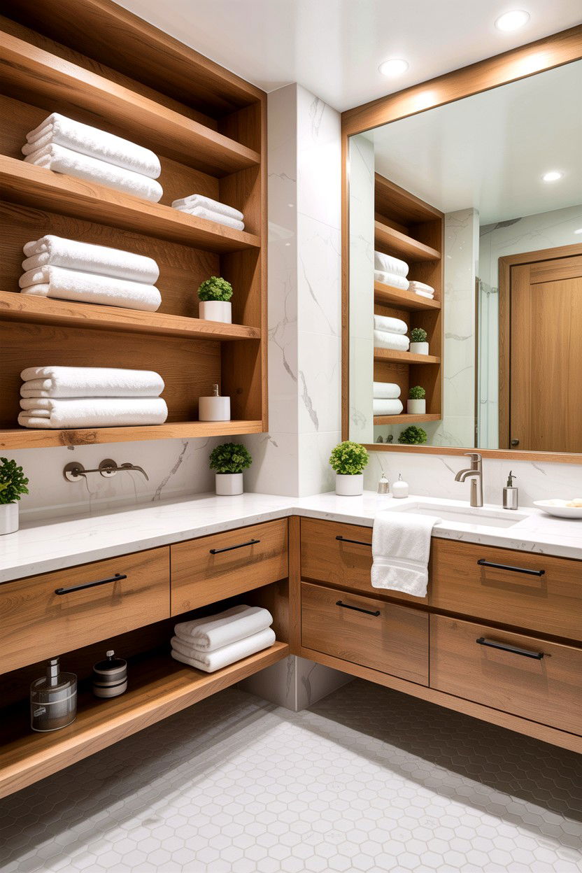 Open Shelving - 30 contemporary bathroom ideas