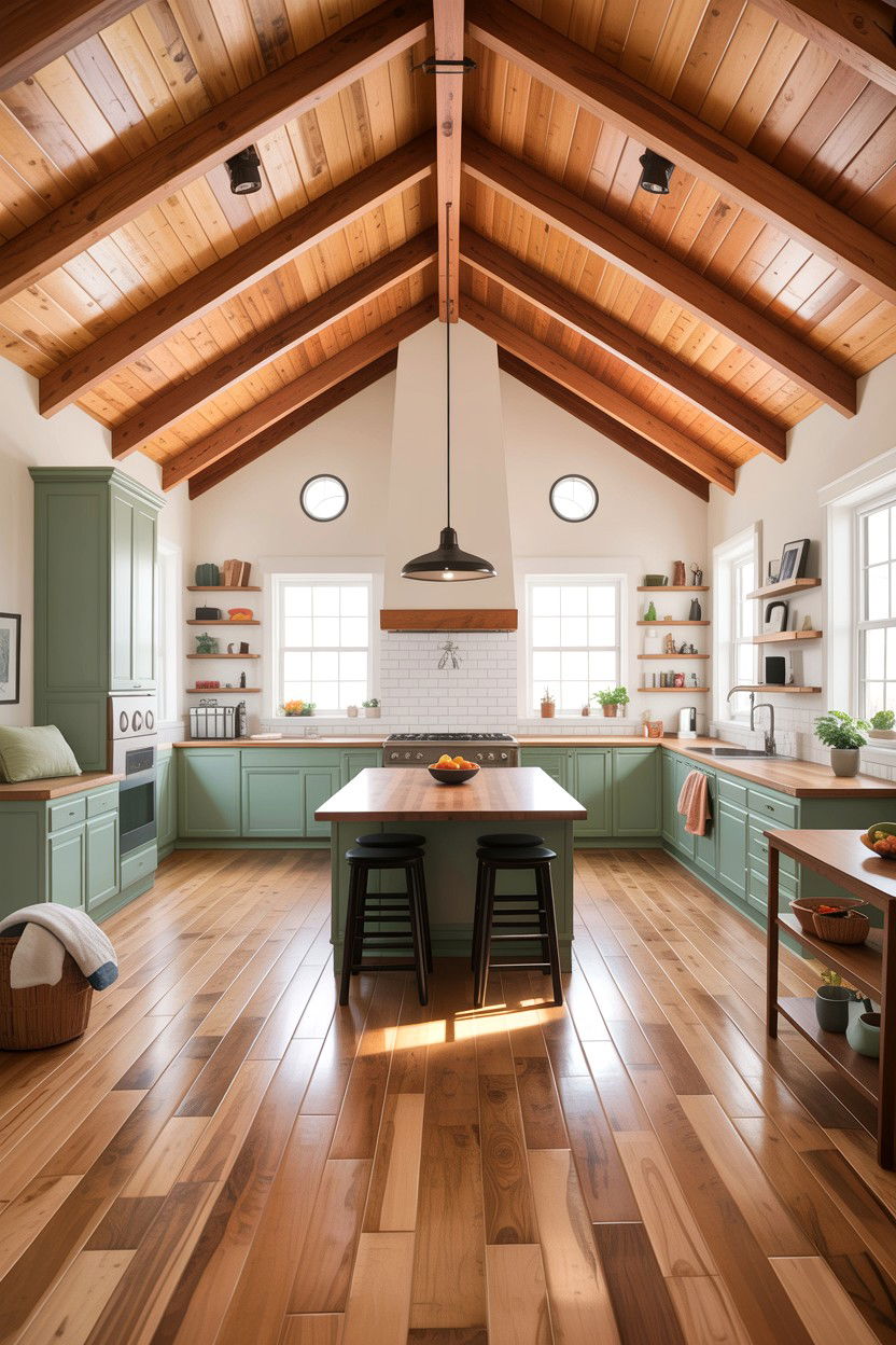 Open concept rafters - 30 living room exposed rafter ideas