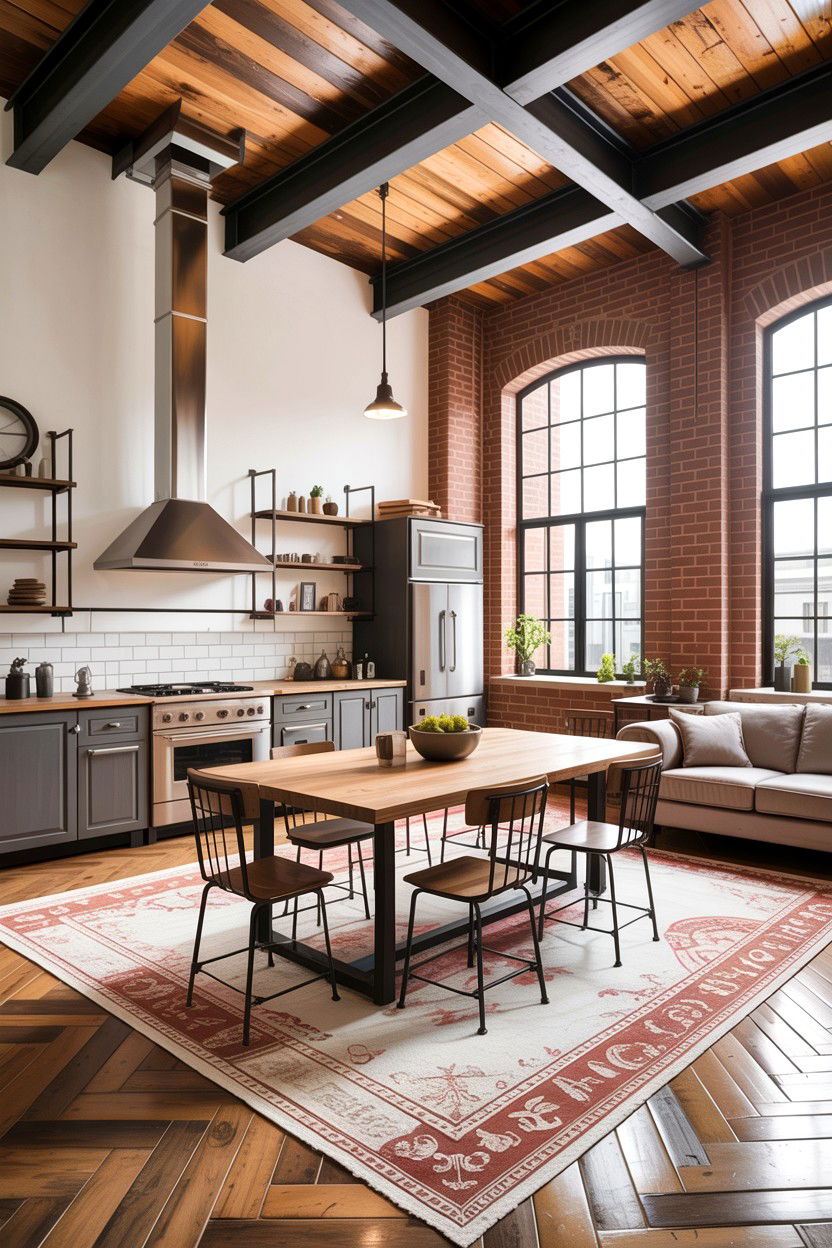 Open floor plan industrial living room - 30 industrial living room ideas