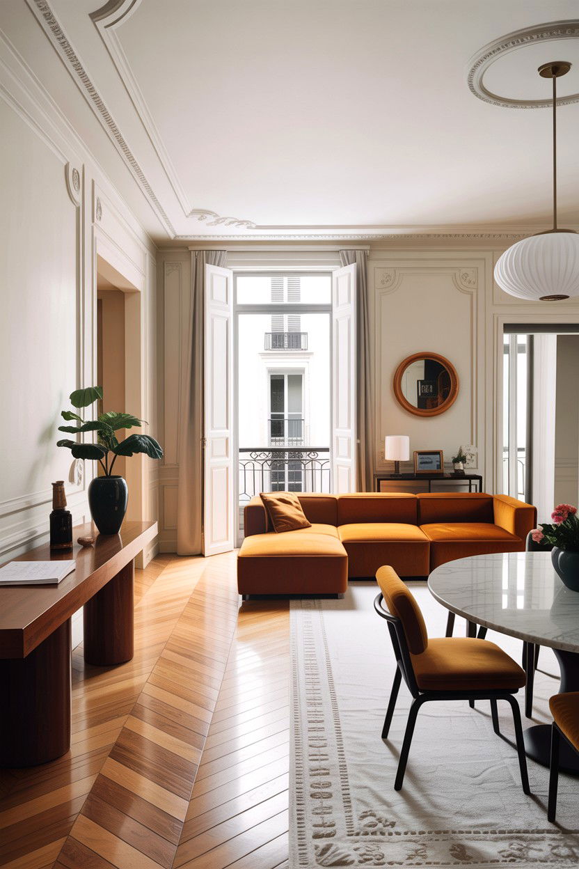 Open plan Parisian apartment - 30 living room Parisian furniture ideas