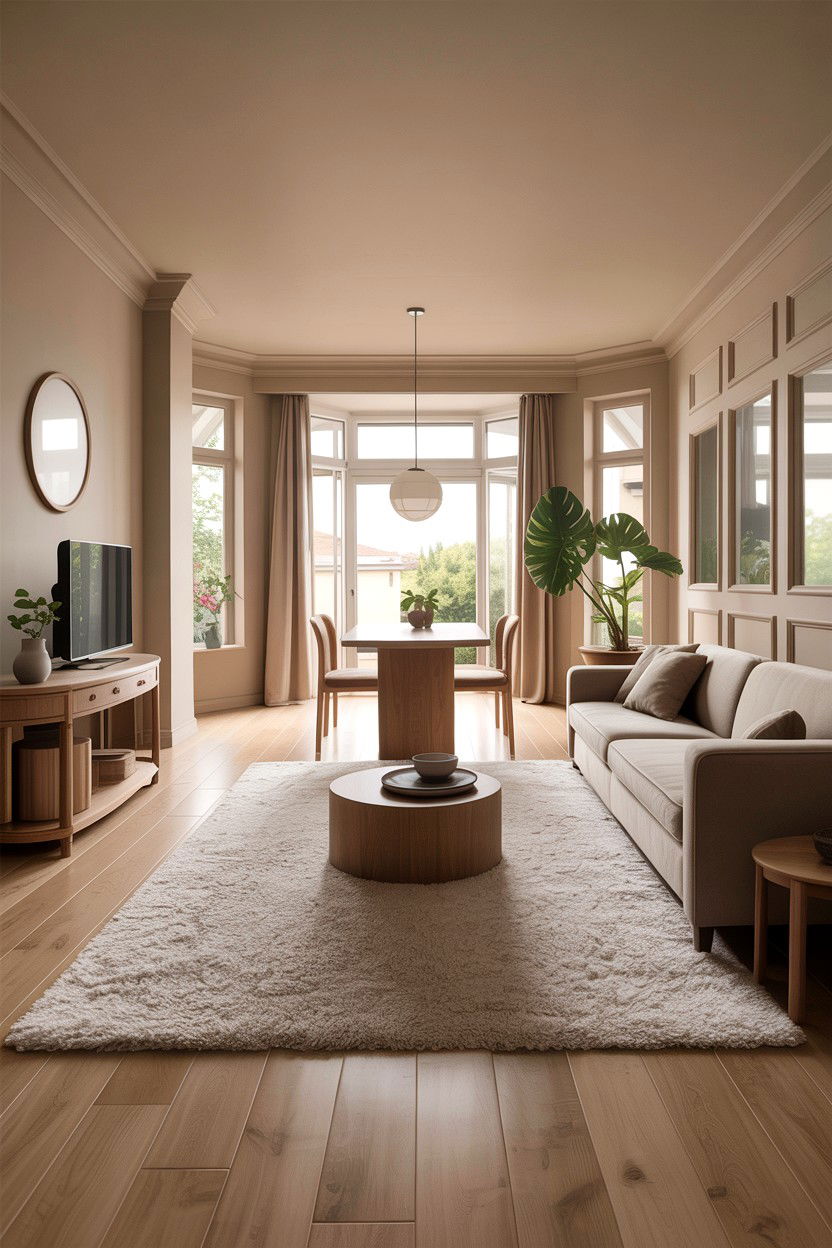 Open plan beige living room - 30 warm beige living room ideas