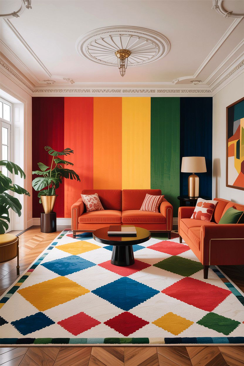 Open plan living room - 30 Hollywood regency living room ideas