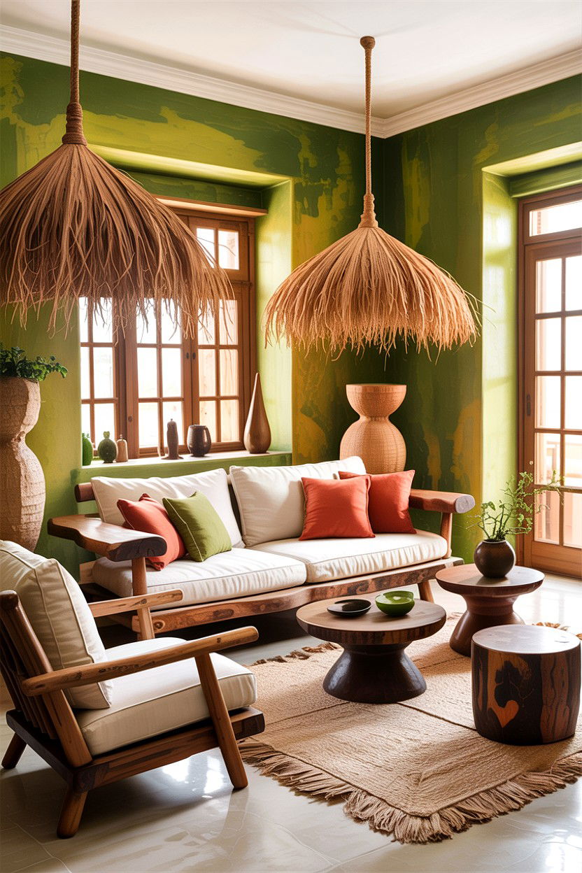 Organic African Living Room - 30 African living room ideas
