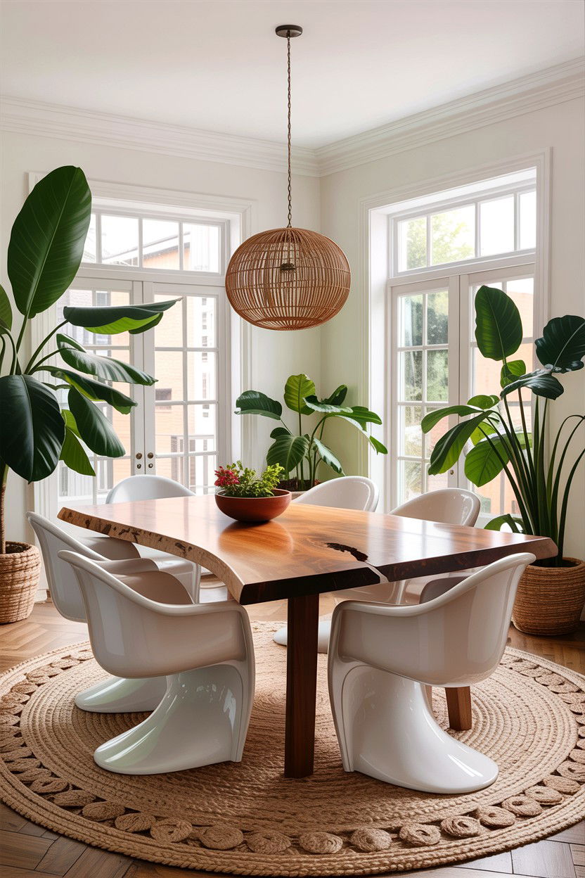Organic Modern Dining Room - 30 tan and white dining room ideas