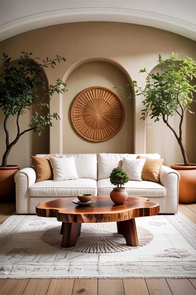 Organic Modern Tan Living Room - 30 tan and white living room ideas