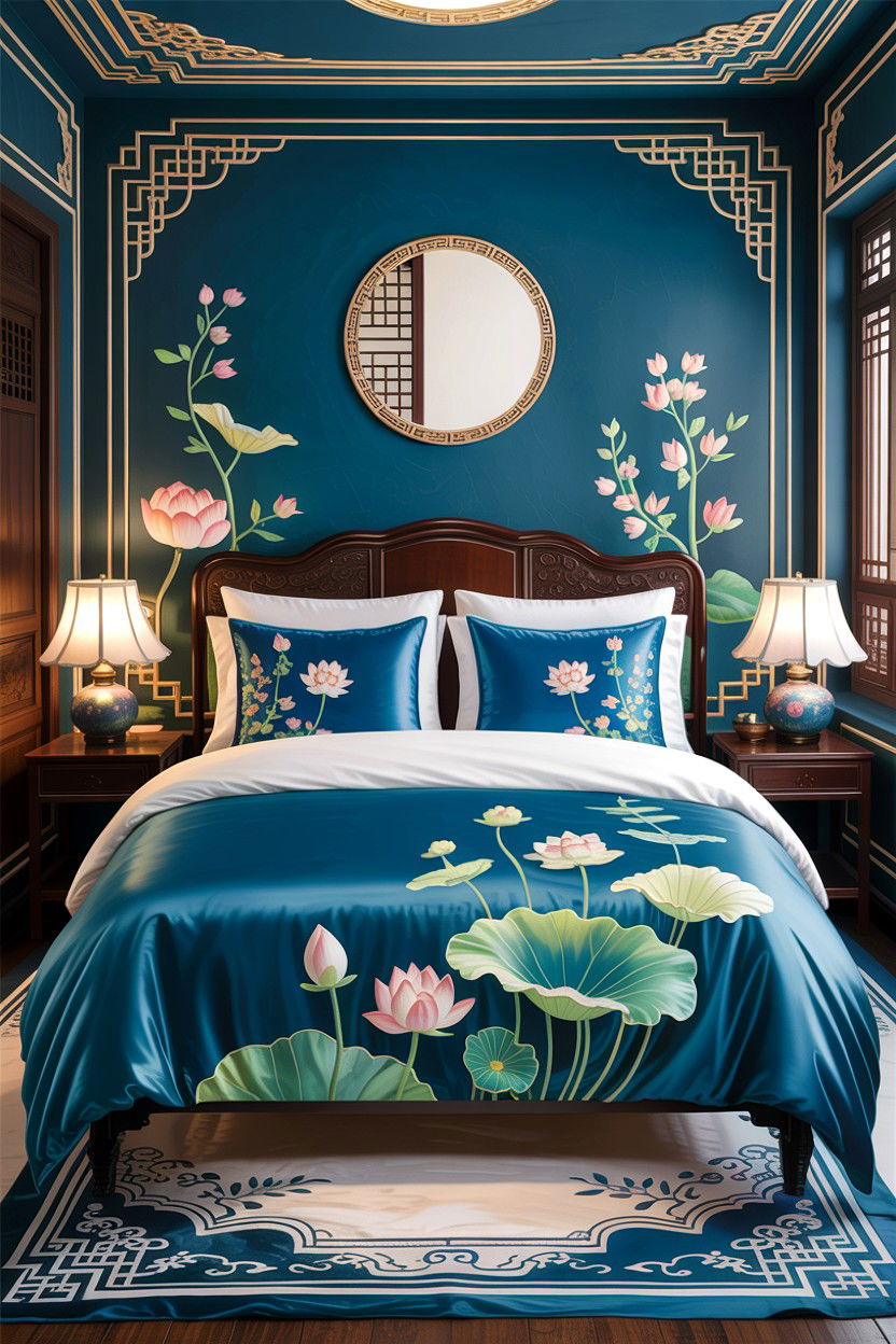 Oriental Silk Bedding - 30 Chinese bedroom ideas