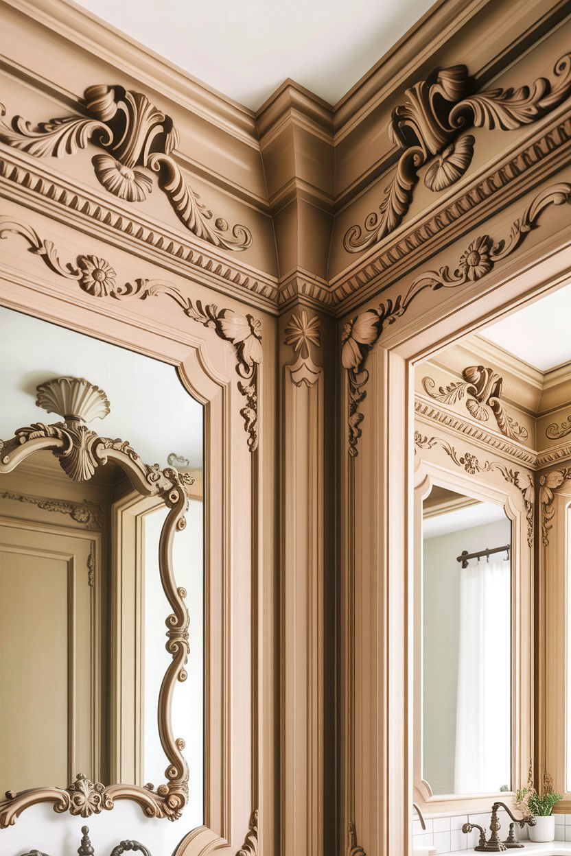 Ornate Crown Molding Bathroom - 30 bathroom crown molding ideas