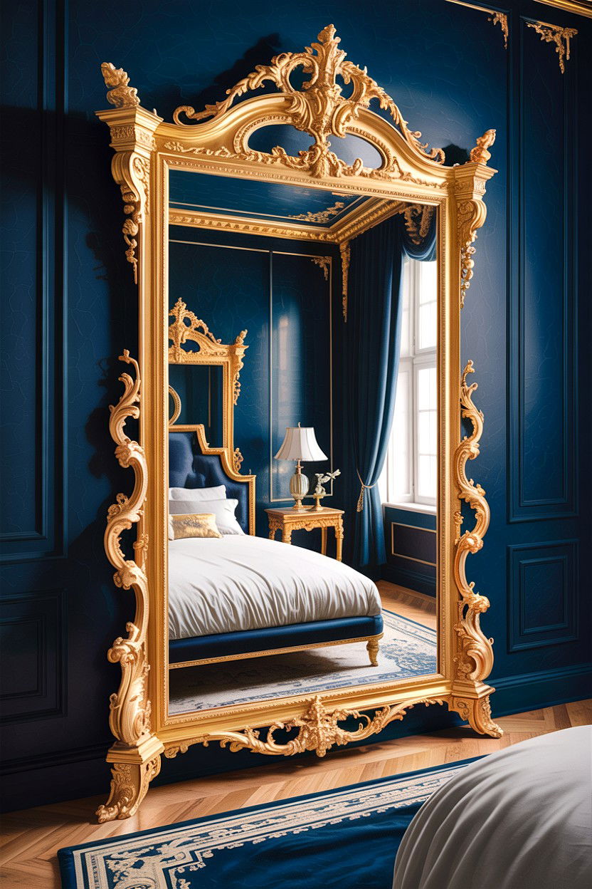 Ornate Gilded Mirror - 30 dark academia bedroom ideas