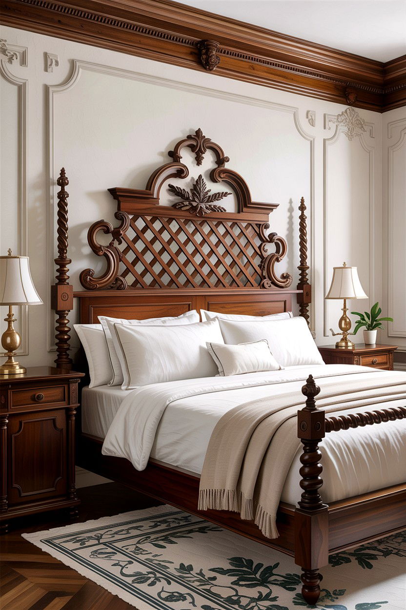 Ornate Wood Headboard Bedroom - 30 Spanish bedroom ideas