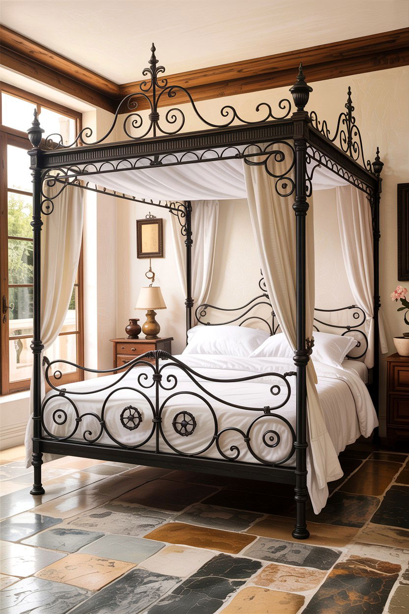 Ornate Wrought Iron Canopy Bed - 30 canopy bed ideas
