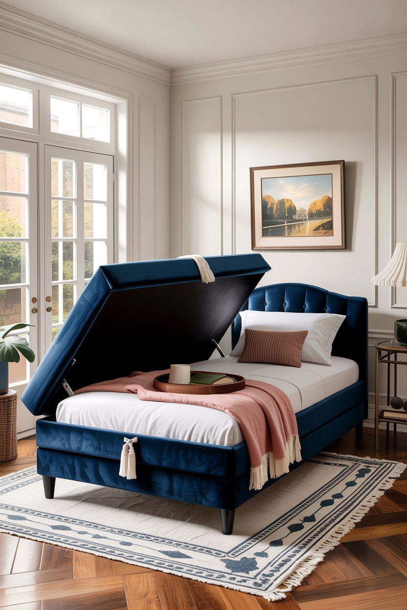 Ottoman Guest Bed - 30 bedroom hidden bed ideas