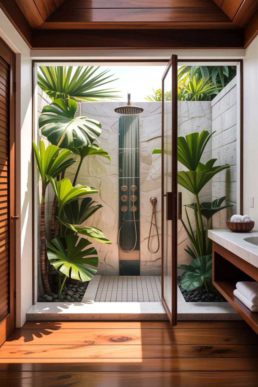 Outdoor Shower Access Bedroom - 30 Balinese bedroom ideas